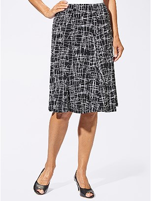 Printed A Line Midi Skirt product image (401004.BKPA.4.2_WithBackground)
