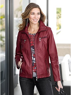 Chic Faux Leather Jacket product image (405298.RD.2.4_WithBackground)