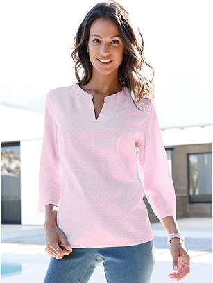 Printed V-Neck Blouse product image (406509.RSPA.2S)