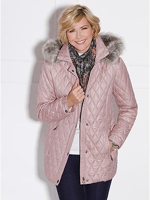 Quilted Faux Fur Trim Jacket product image (406851.OLRS.2.1_WithBackground)