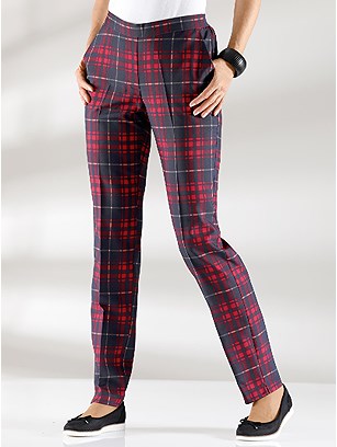 Checkered Slip On Pants product image (407319.RDCK.3.1_WithBackground)