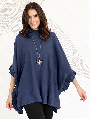 Side Ruffle Poncho product image (407958.BL.1)