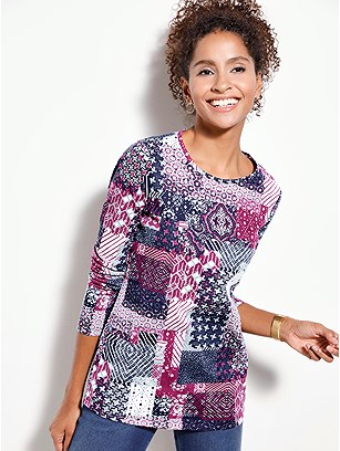 Long Sleeve Patchwork Top product image (408527.MU.2.1_WithBackground)