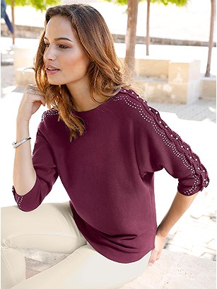 Embellished Sleeve Sweater product image (409786.WI.1.16_WithBackground)