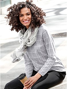 Checkered Long Sleeve Top product image (410080.P)