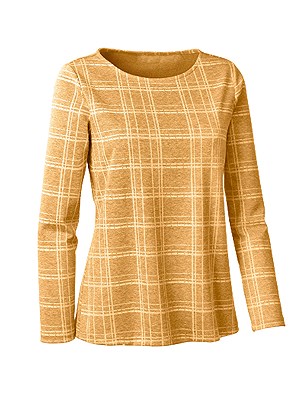 Checkered Long Sleeve Top product image (410080.YLCK.1.1_Ghost)