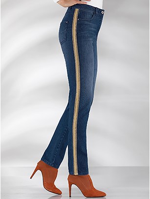 Shimmer Braid Stripe Jeans product image (410192.BLUS.4.1_WithBackground)