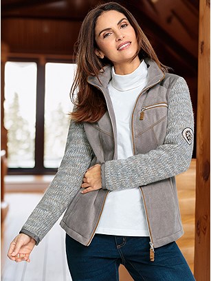 Knit Panel Fleece Cardigan product image (410523.TPMO.2.P111924.)