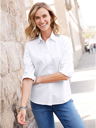 Tab Sleeve Button Down Blouse product image (411304.WH.4.P)