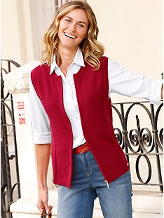 Zip Up Sweater Vest product image (411306.RD.1.P)