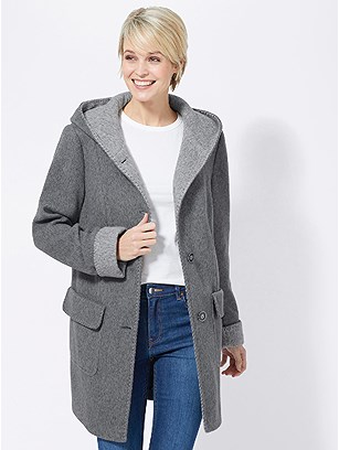 Contrasting Wool-Look Long Jacket product image (412352.DG.3.1_WithBackground)