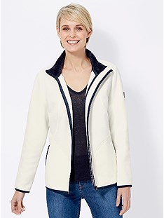 Contrast Piping Fleece Cardigan product image (412379.EC.3.1_WithBackground)