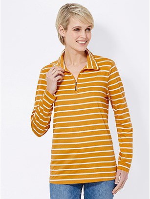 Striped Zip Collar Top product image (412692.DYST.3.1_WithBackground)