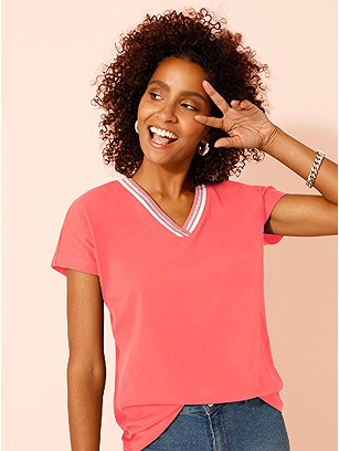 Stripe V-Neck Top product image (416734.CO.1.1_WithBackground)