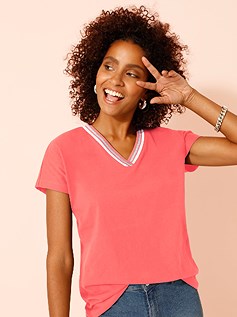 Link. stripe v-neck top (Product Display 29157) image - mobile.