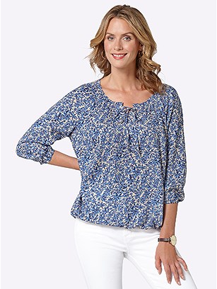 Smocked Floral Print Blouse product image (417337.BLPR.3.1_WithBackground)