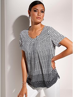 Minimalist Print Blouse product image (417346.BKWH.1.1_WithBackground)