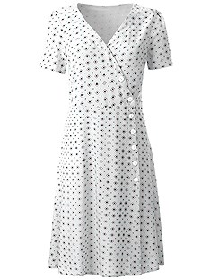 Asymmetrical Faux Wrap Style Dress product image (418151.WHPA.2.96_WithBackground)