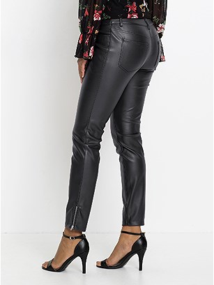 Faux Leather Ankle Zip Detail Pants product image (420339.BK.1.1_WithBackground)