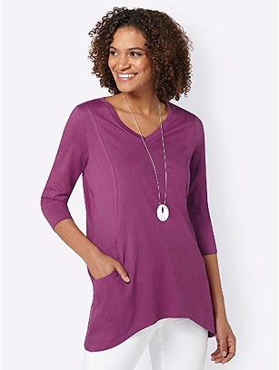 Curved Hem Pocket Detail Top product image (420730.PURP.3.1_WithBackground)
