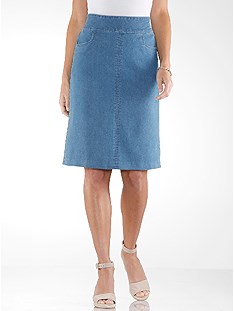 A-Line Denim Skirt product image (420799.FADE.3.1_WithBackground)