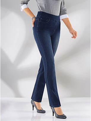 Side Zip Denim Jeans product image (420846.DKBL.JS)