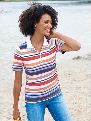 Striped Polo Top product image (423281.COMU.1.1_WithBackground)
