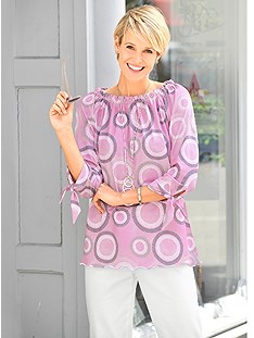 3/4 Sleeve Circle Print Top product image (423418.PKPR.1.1_WithBackground)