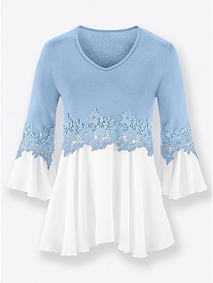 Ruffled Cuff Lace Accent Top product image (425443.IBWH.1.13_WithBackground)