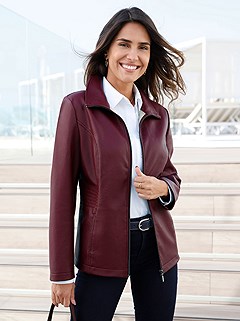 Soft Faux-Leather Jacket product image (426811.BORD.2.M)
