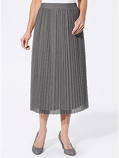 Pleated Mesh Midi Skirt product image (428015.GY.4.9_WithBackground)