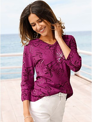 Printed V-Neck Shirt product image (428169.FS.22S)