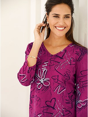 Foil Heart And Flower Print Top product image (428169.FS.J)