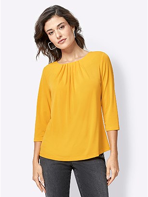Pleated Round Neckline Top product image (428284.DKYL.3.9_WithBackground)