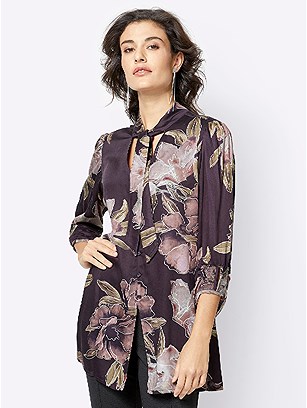 Floral Tie Band V-Neck Tunic product image (428346.BYPR.4.10_WithBackground)