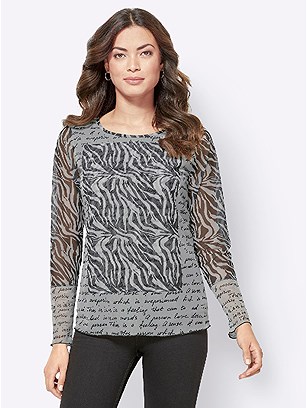 Lined Zebra Mesh Top product image (428597.BWPA.3.10_WithBackground)