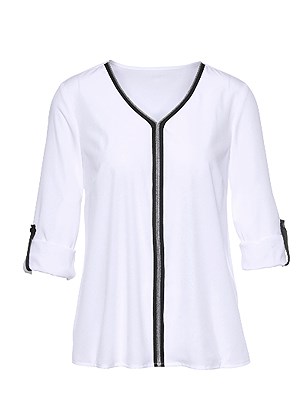 Metallic Trim Blouse product image (428686.WH.1.1_WithBackground)
