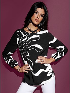 Floral Color Contrast Tunic product image (428703.BKPR.1.P)