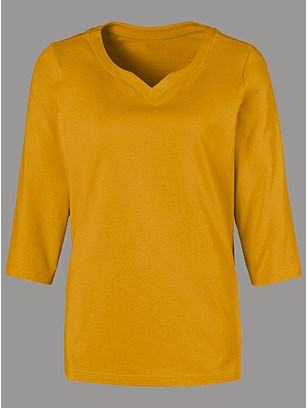 Rounded V-Neckline Top product image (431559.DKYL.1.9_WithBackground)