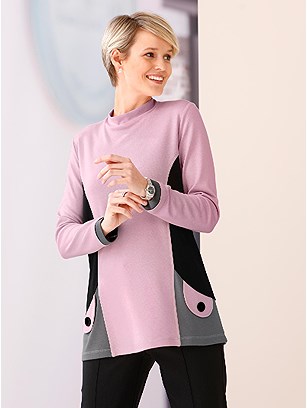 Color Block Long Sleeve Top product image (433063.BKRS.2.8_WithBackground)