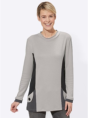Color Block Long Sleeve Top product image (433063.LGBK.3.10_WithBackground)