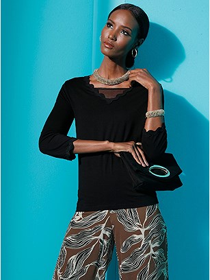 Mesh V-Neck Insert Top product image (433570.BK.1.1_WithBackground)