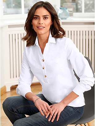 Long Sleeve Button Blouse product image (434058.OFWH.1.1_WithBackground)