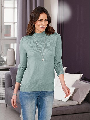 Ribbed Stand-Up Collar Sweater product image (434421.MTMO.1.1_WithBackground)