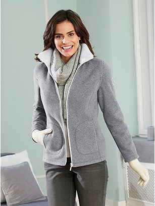 Contrast Fleece Cardigan product image (434999.GY.1.10_WithBackground)