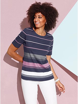 Multicolor Striped Top product image (437740.DBST.2.1_WithBackground)