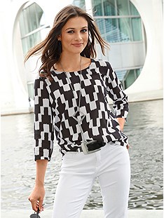 Patterned 3/4 Sleeve Blouse product image (438840.BWPR.1_P)