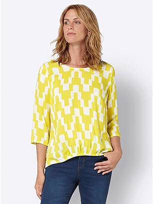 Patterned 3/4 Sleeve Blouse product image (438840.LM.3.1_WithBackground)