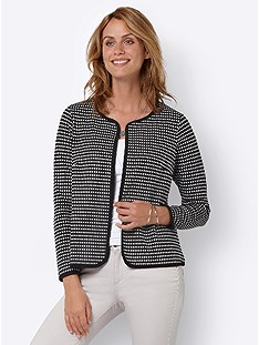 Check Print Cardigan product image (438956.BWPA.3.1_WithBackground)