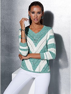V Stripe Sweater product image (439093.ECGR.1.1_WithBackground)